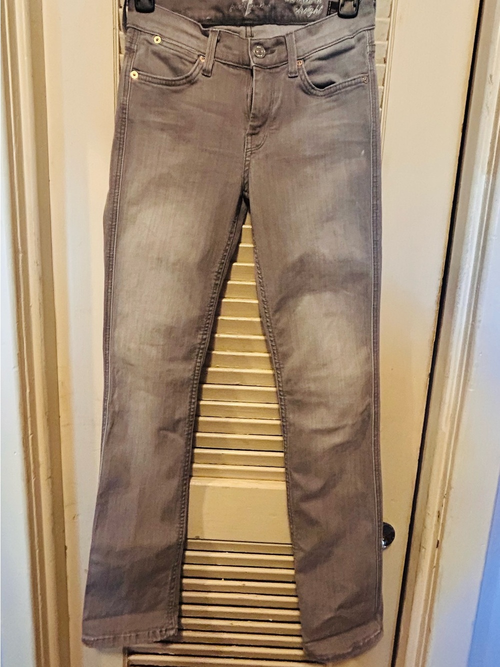 7 For All Mankind Women's Light Gray Boot Cut Jeans